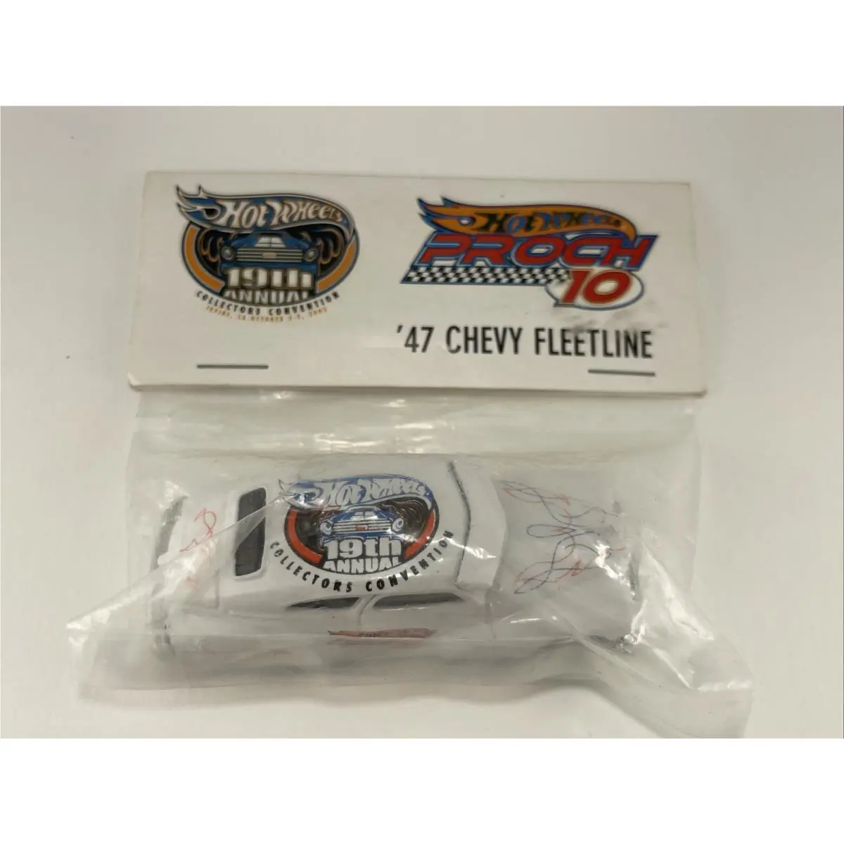 2005 Hot Wheels 19TH Convention Proch 10 47 Chevy Fleetline White Newsletter
