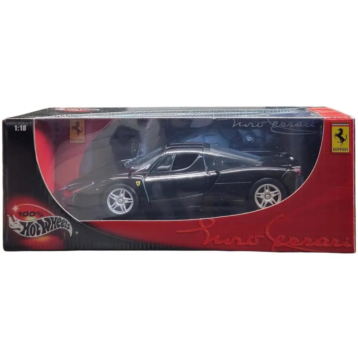 Vintage 2002 Hot Wheels 1:18 Scale Enzo Ferrari Black Diecast Car