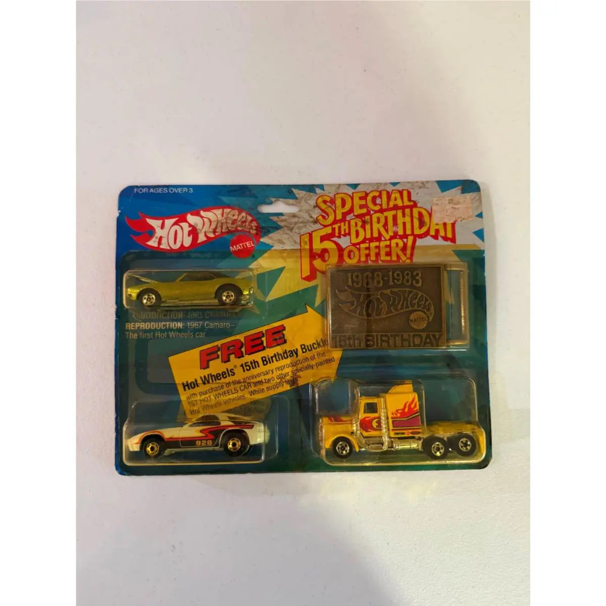 1983 Hot Wheels 67 Camaro Vintage 15th Birthday Belt Buckle 3 Car Set L72