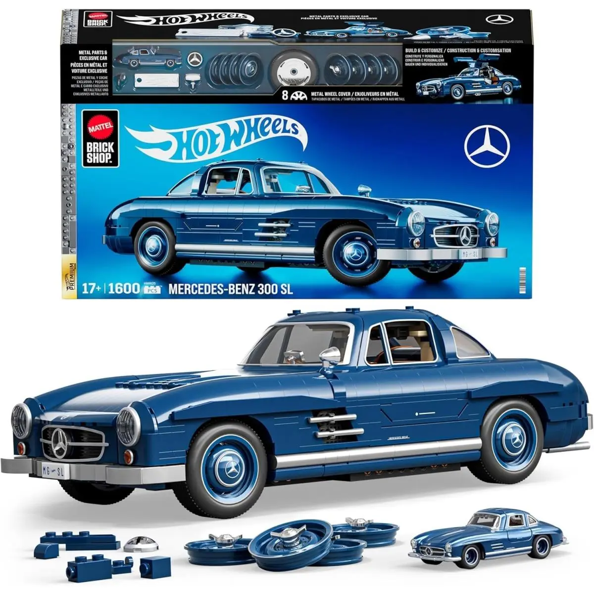 Mattel Brick Shop Hot Wheels - Mercedes-benz 300 SL - 1600 Pieces - In Stock