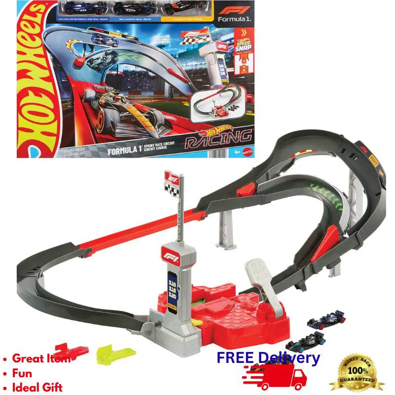 Hot Wheels Formula 1 Sprint Race Circuit Track Set F1 Racing 3 Die-cast Cars Toy