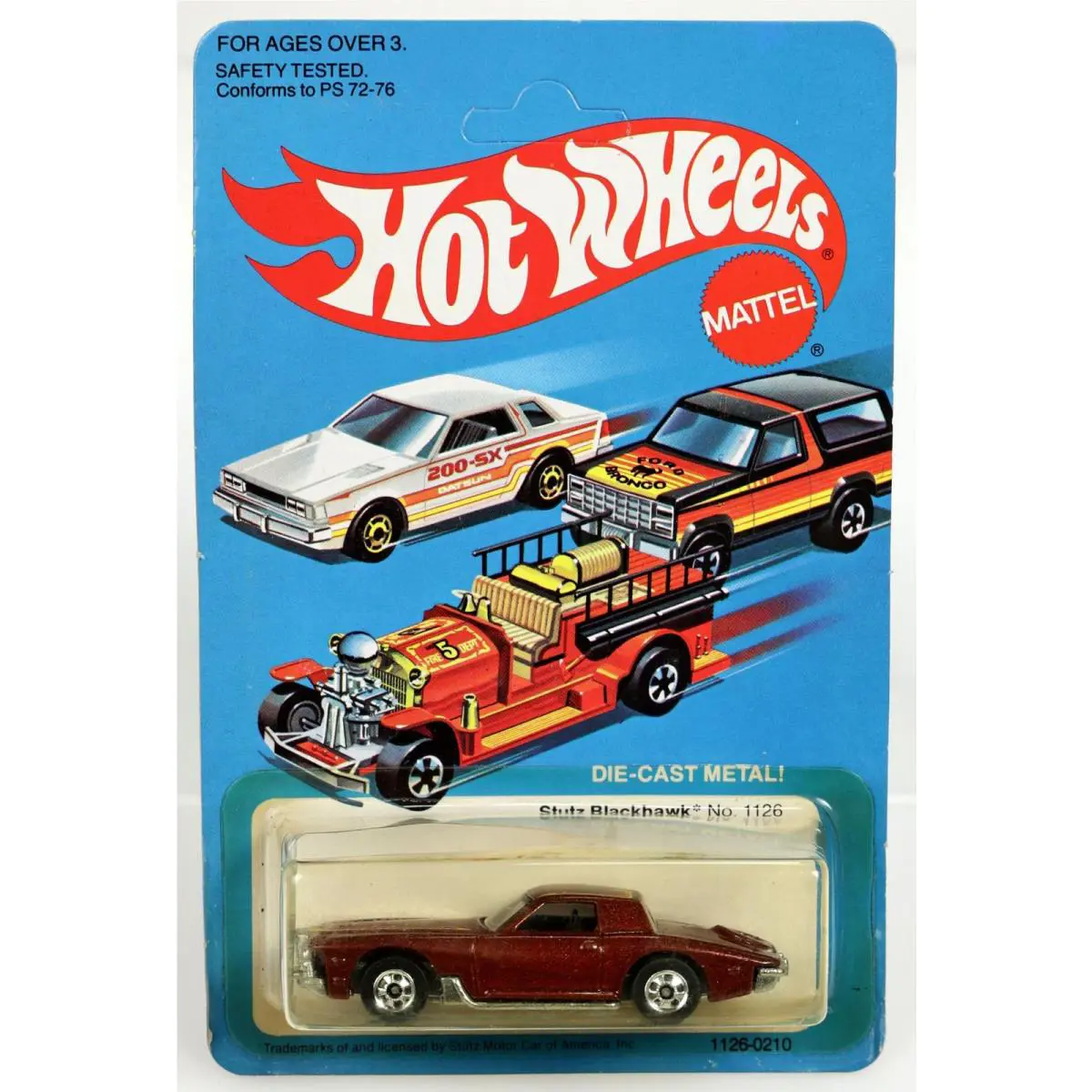 Hot Wheels Vintage Stutz Blackhawk - 1126 Never Removed From Pack 1982 Brown