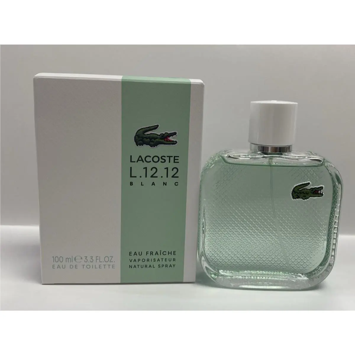 Lacoste Men`s L.12.12 Blanc Eau Fraiche Eau de Toilette Edt Spray 3.3