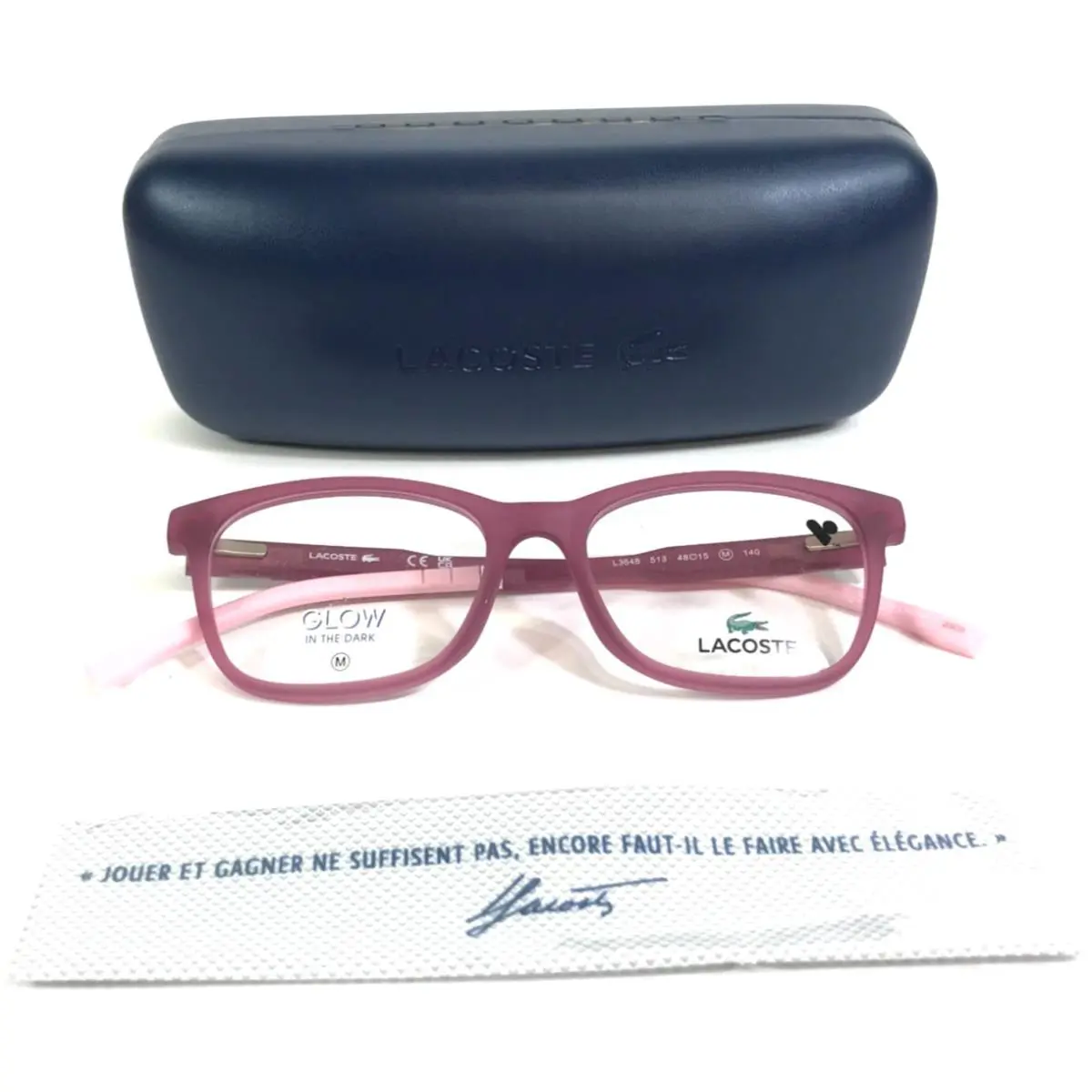 Lacoste Kids Eyeglasses Frames L3648 513 Matte Purple Pink Rectangle 48-15-140