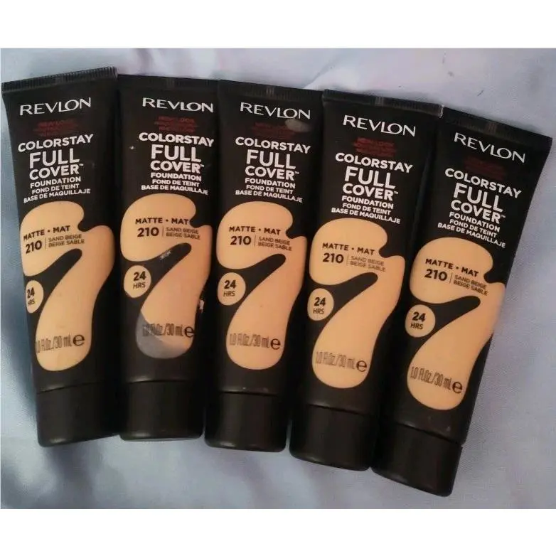 5 Pack Revlon Colorstay Full Cover Foundation 210 Sand Beige 24 Hrs Wear
