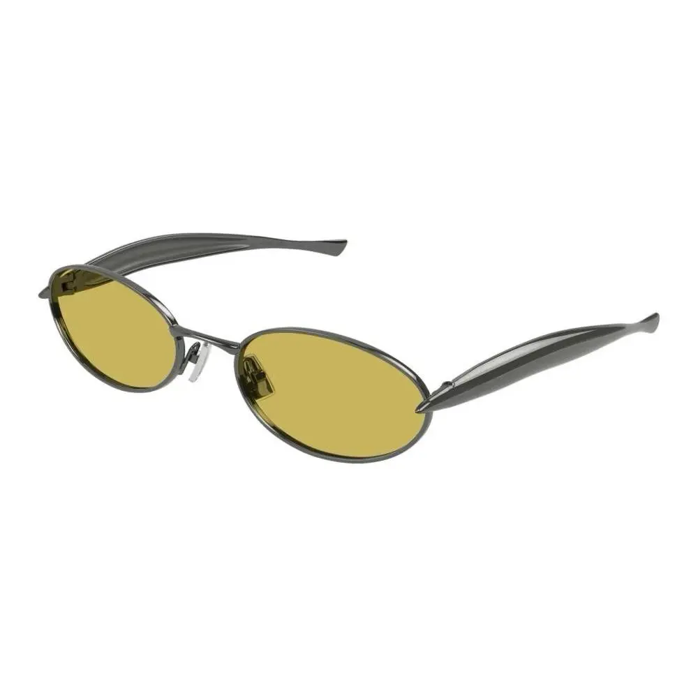 Bottega Veneta BV1386S 002 Shiny Dark Ruthenium/yellow 57-21-135 Sunglasses