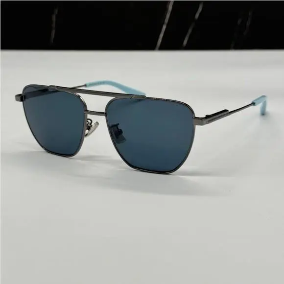 BV1236S 004 Bottega Veneta Aviator Grey Blue Unisex Sunglasses