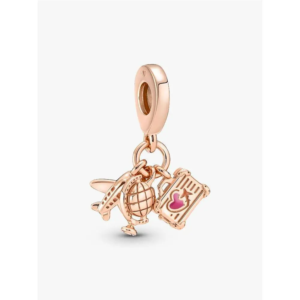 Pandora Airplane Globe Suitcase Triple Dangle Charm 789435C01