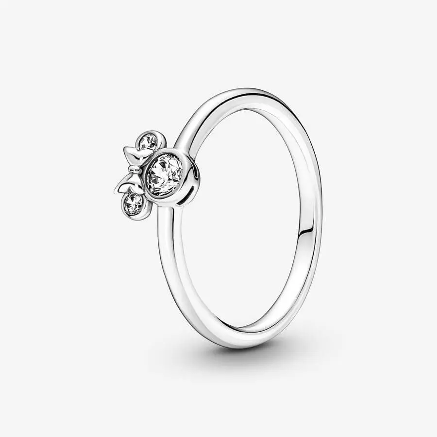 Pandora Silver Disney Minnie Mouse Sparkling Head Ring 190074C01-52