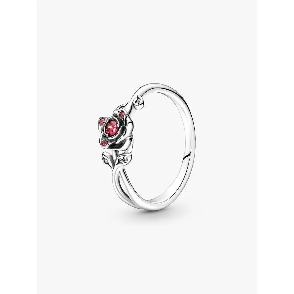 Pandora 925 Silver Disney Beauty and The Beast Rose Ring 190017C01-56