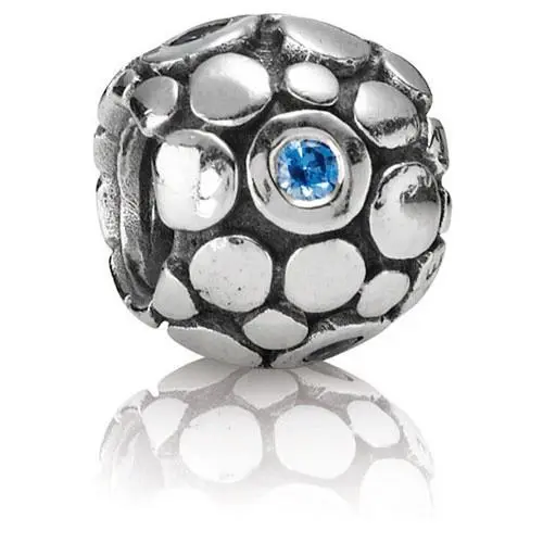 Pandora 925 Sterling Silver Bubbles Blue CZ Bead Charm 790329CZB