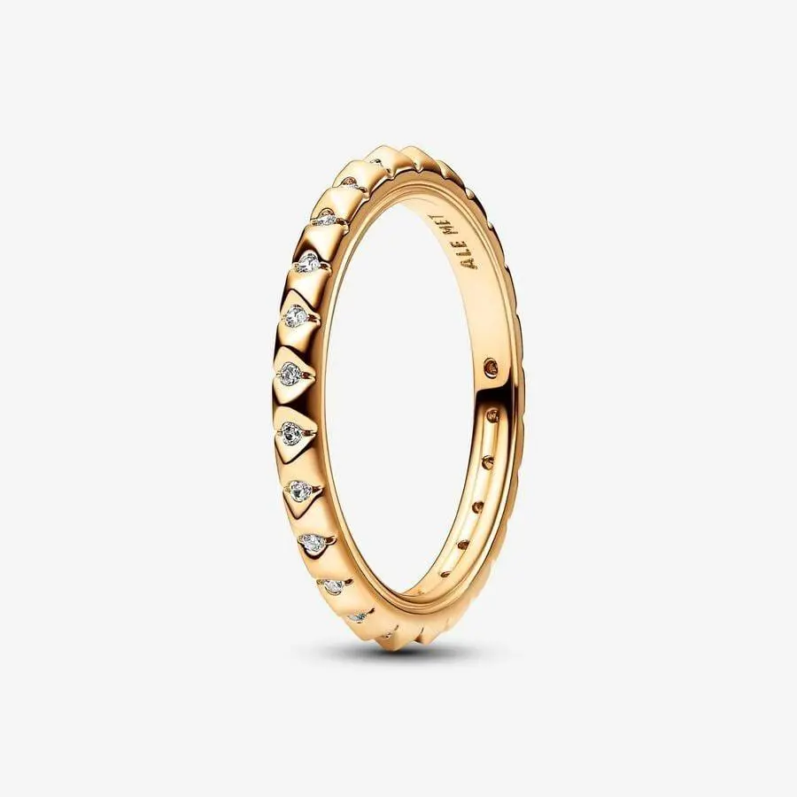 Pandora ME 14k Yellow Gold Plated with CZ Pyramids Ring 162800C01-50