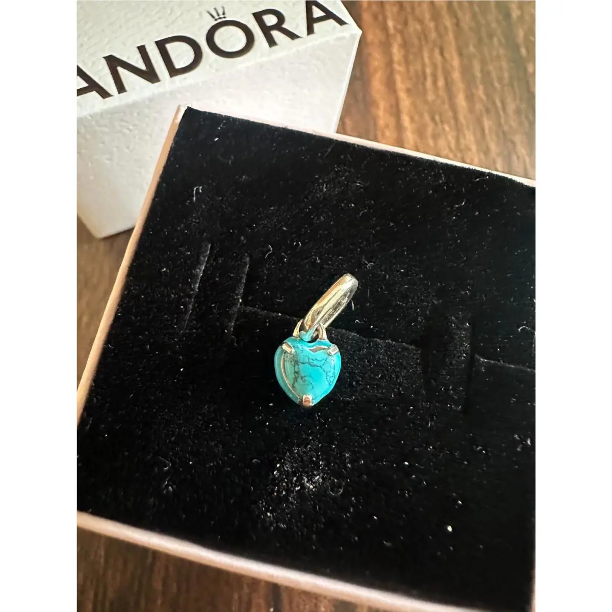 BN Pandora ME Turquoise-colored Heart Mini Dangle Charm