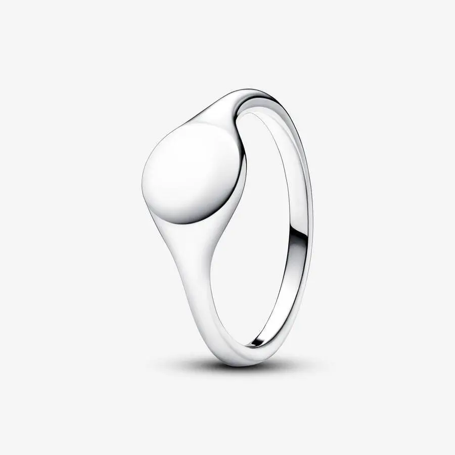 Pandora Sterling Silver Finished Engravable Signet Ring 193093C00-52