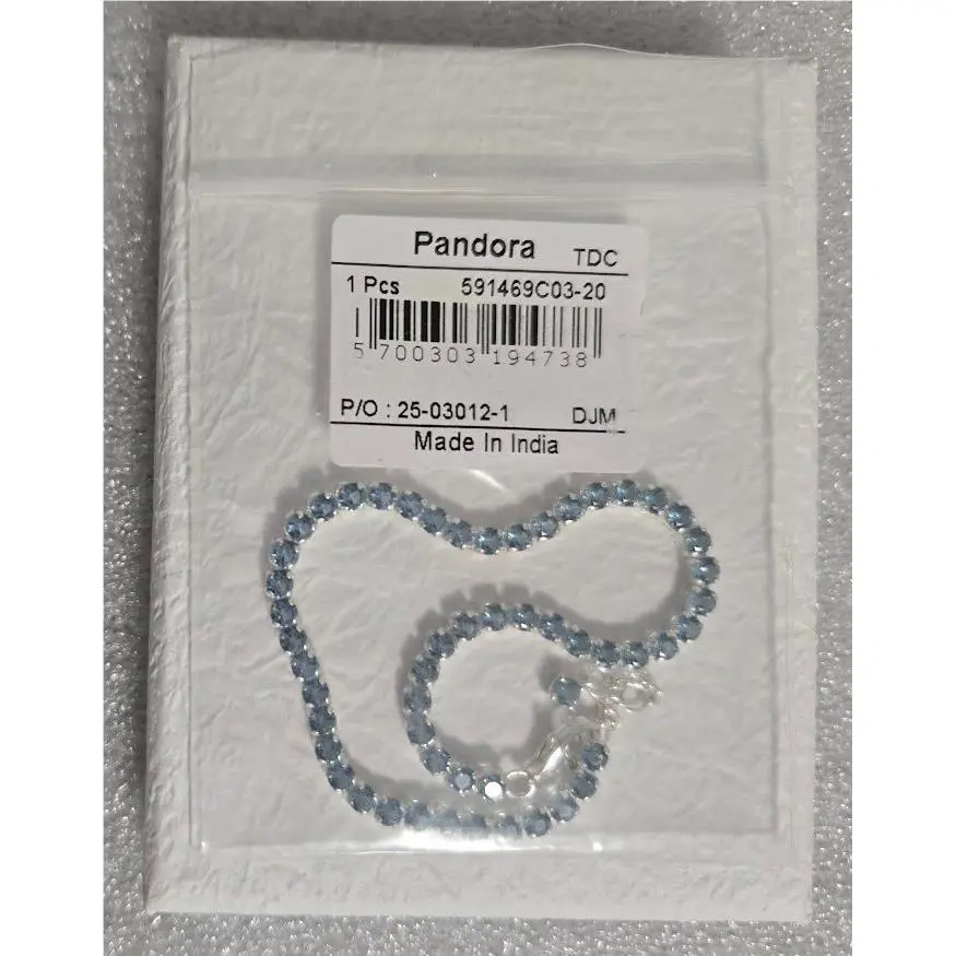 Pandora 561469C03-20 Sparkling Light Blue Tennis Crystals Silver Bracelet