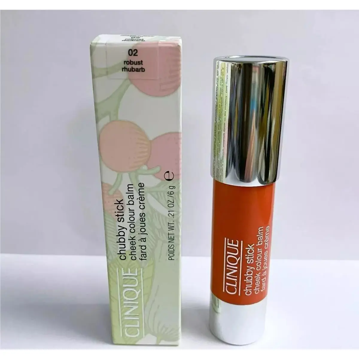 Clinique Chubby Stick Cheek Colour Balm 02 Robust Rhubarb 0.21 Oz Full Size