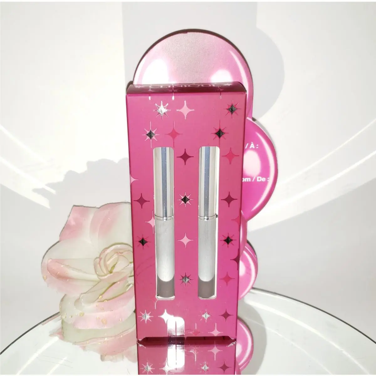 Clinique Almost Lipstick 2pc Holiday Gift Set Pink Honey / Black Honey Full Size