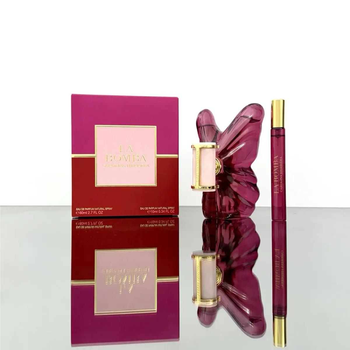 Carolina Herrera LA Bomba 2pc Women Set 2.7oz Edp Spray + 10ml Travel Spr BC09