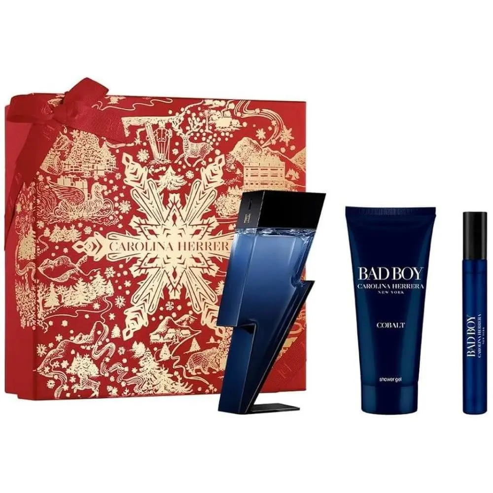 Carolina Herrera Bad Boy Cobalt Set: 3.4oz Edp 0.34oz Mini 3.4 SG