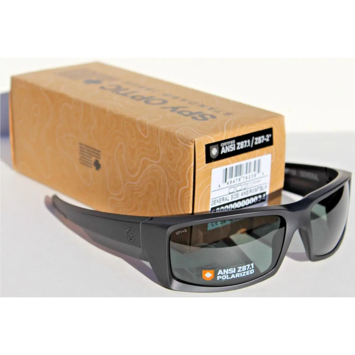 Spy Optics General Sosi Polarized Sunglasses Matte Black/gray Green Ansi Z87.1