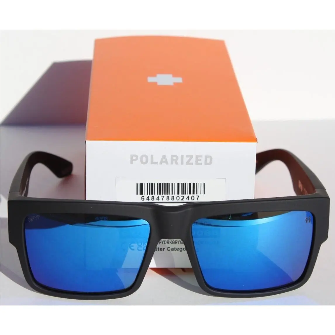 Spy Optics Cyrus Polarized Sunglasses Matte Black/happy Blue Mirror Spectra