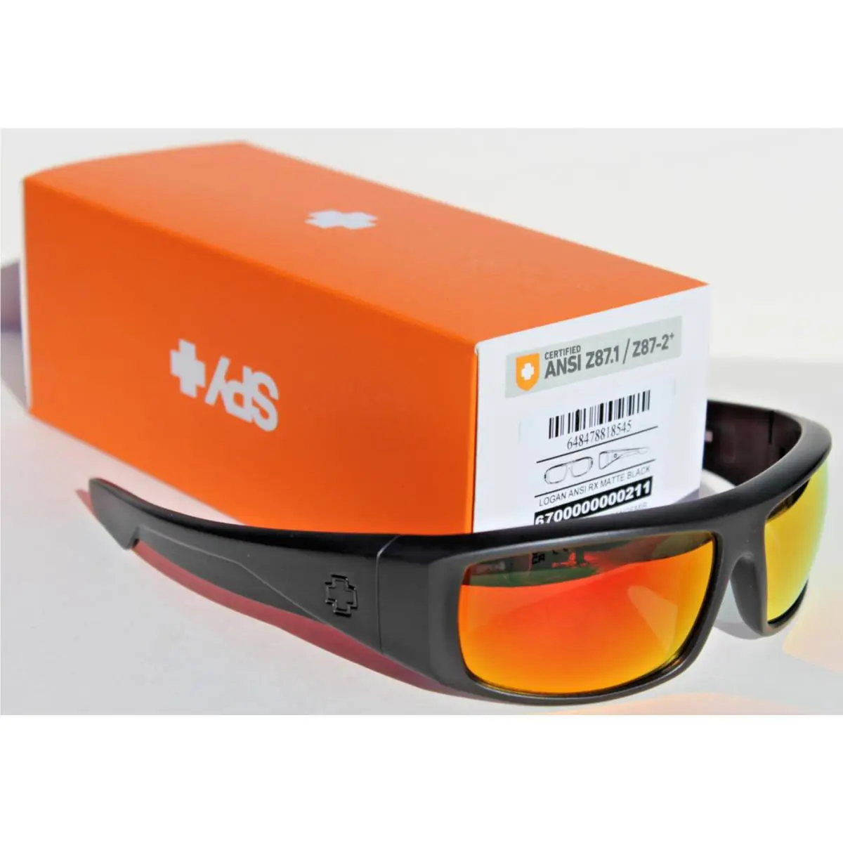 Spy Optics Logan Polarized Sunglasses Matte Black/orange Mirror Ansi Z87.1
