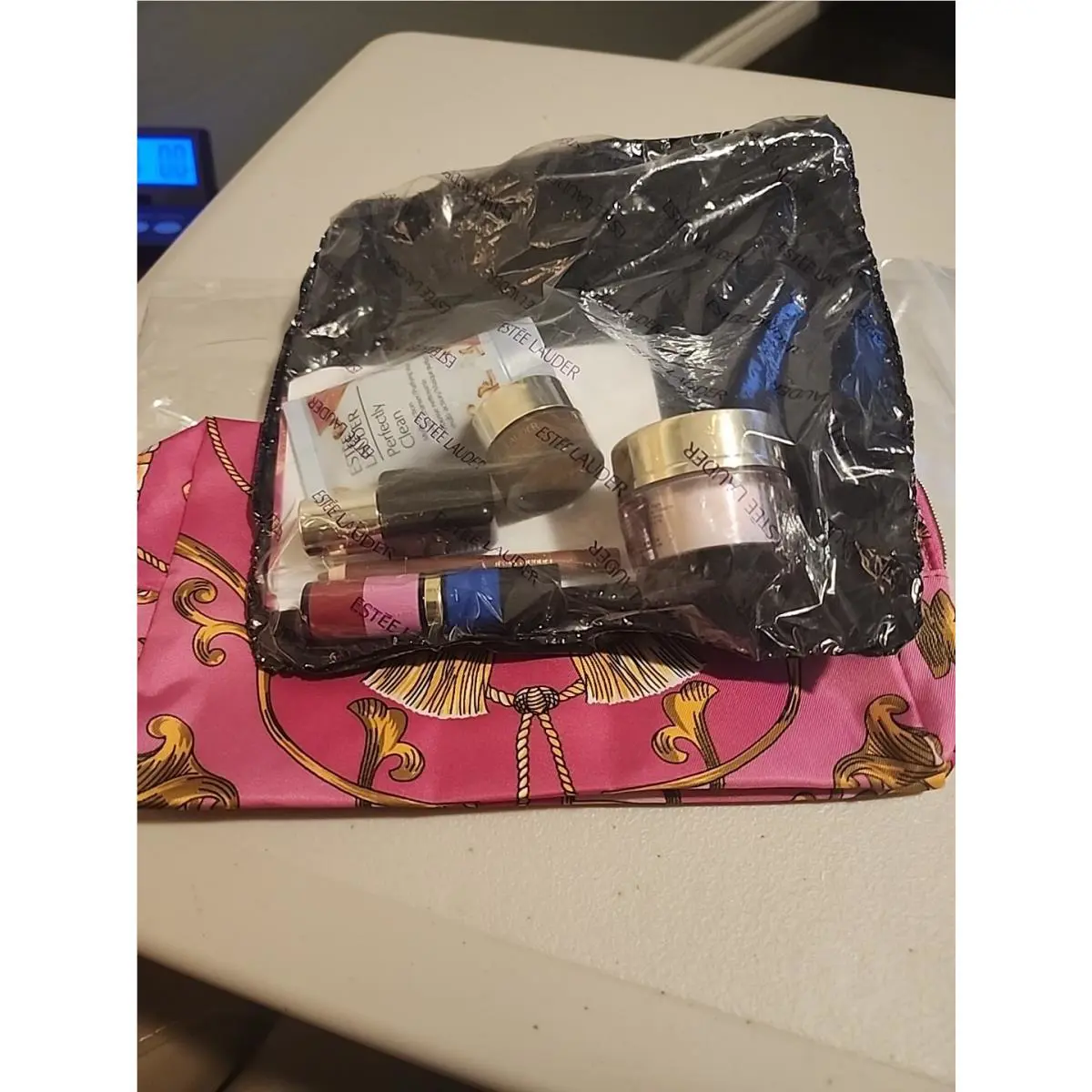 Estee Lauder Vintage Inspired Scarf Print Bag X 6 Cosmetic Products