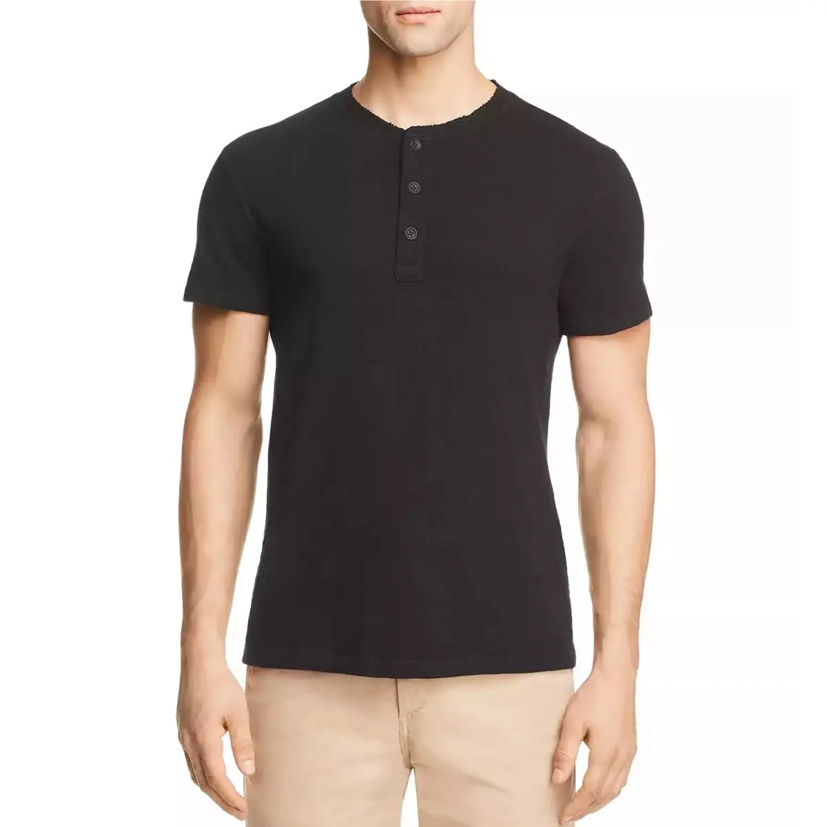 Rag Bone L14802 Mens Black Classic Short Sleeve Henley Size Xxl