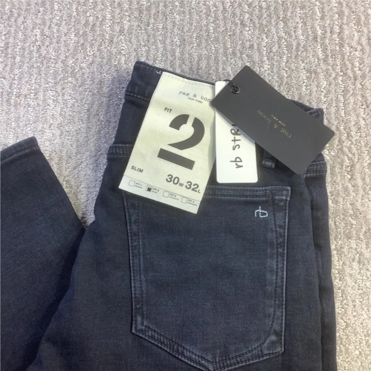 Rag Bone Mens Slim Fit 2 Stride Inkwell Denim Jeans 30 x 32