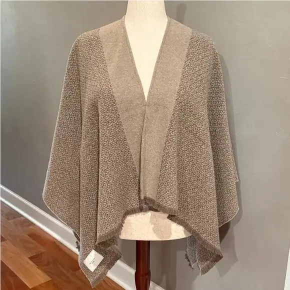 Rag Bone Taupe Women`s Joni Reversible Poncho-one Size