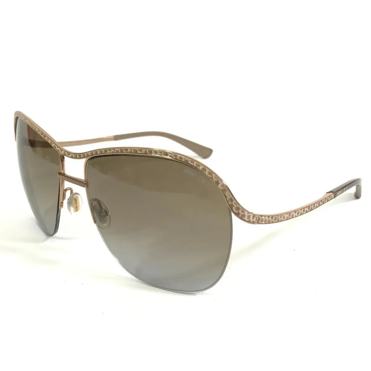 Jimmy Choo Sunglasses Jess/s DDB81 Beige Gold Snakeprint Frames w/ Brown Lenses