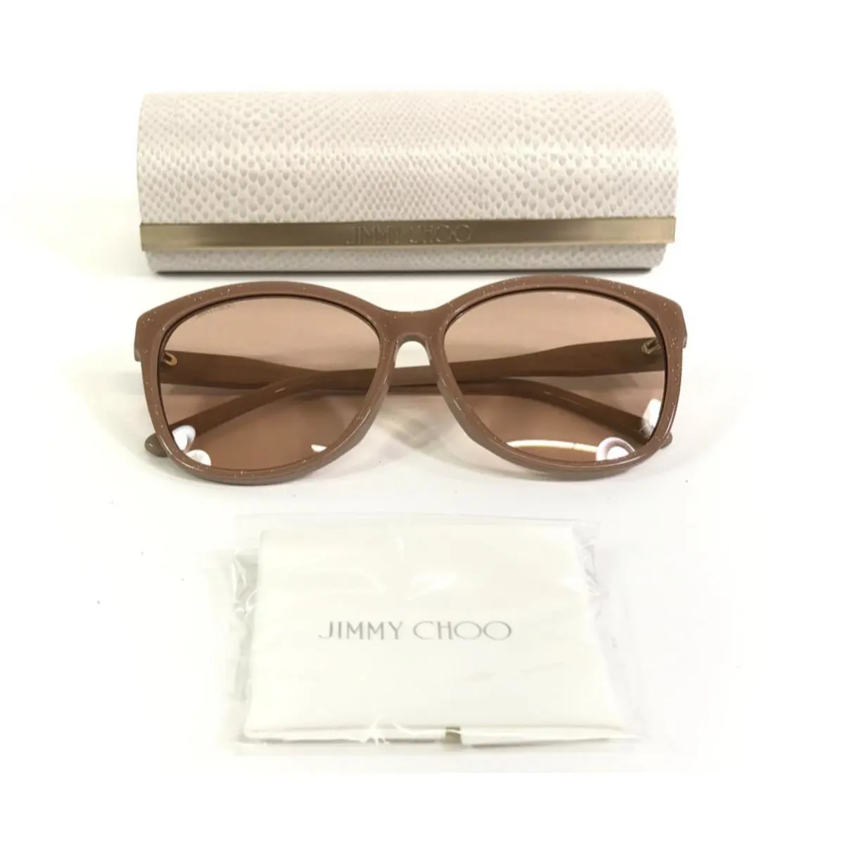 Jimmy Choo Sunglasses Lidie/f/sk FWM2S Cat Eye Frames w/ Light Pink Lenses