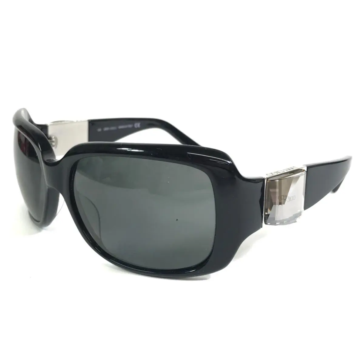 Jimmy Choo Sunglasses Rock/s 0807 Black Silver Crystal Frames with Clutch