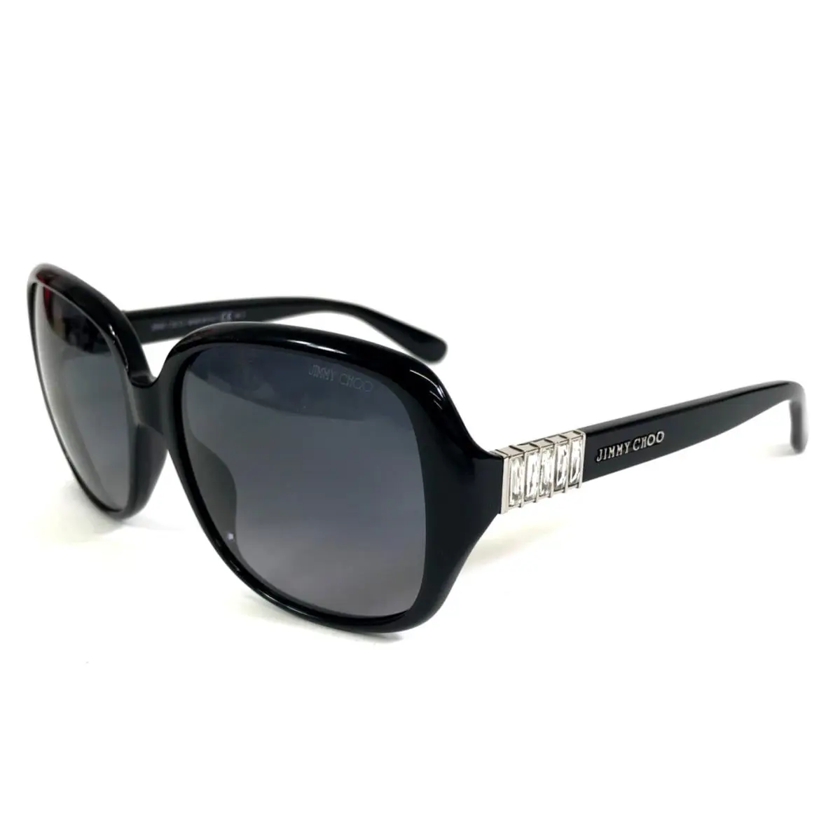 Jimmy Choo Sunglasses Lia/s 807HD Black Crystal Frames with Gray Gradient Lenses