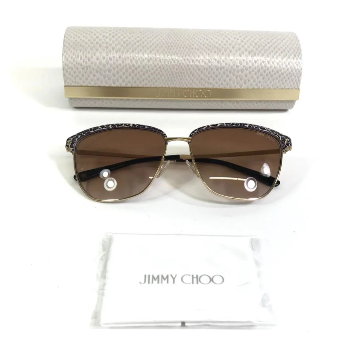 Jimmy Choo Sunglasses Laura/s FIO6Y Gold Purple Beige Frames with Brown Lenses