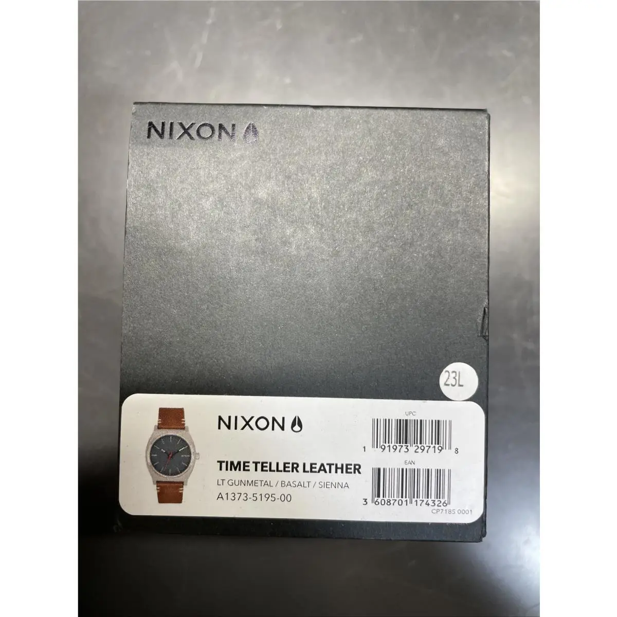 Nixon The Time Teller Leather Watch 5195-Light Gunmetal-basalt-sienna