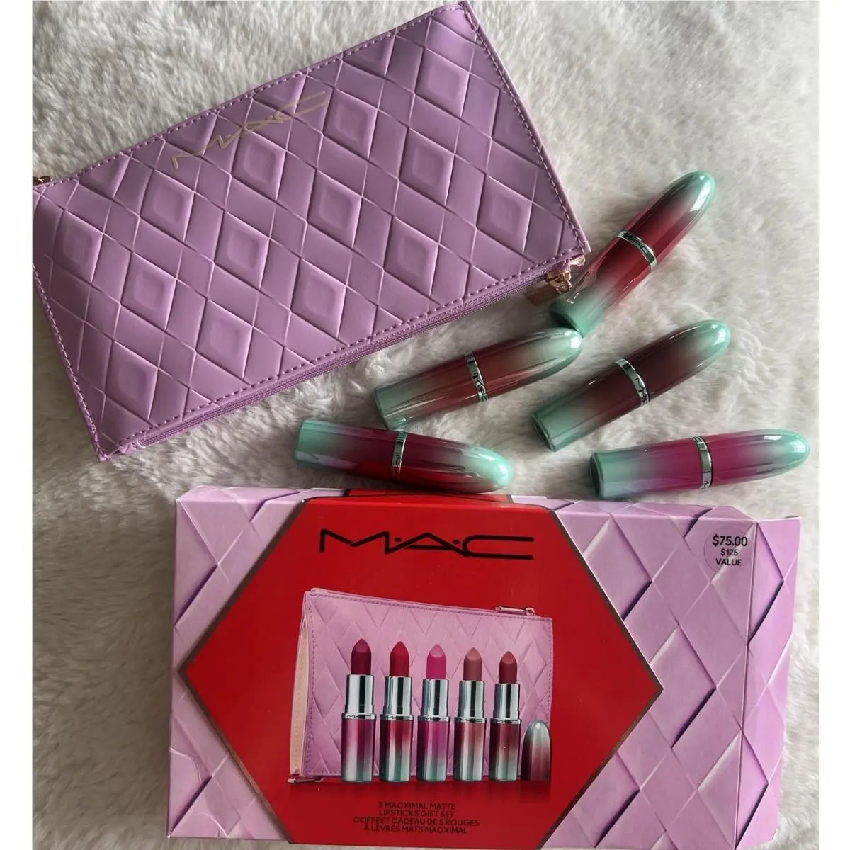 Mac 5 Macximal Matte Lipsticks Holiday Gift Set - 5 Full Sizes Limited Edition