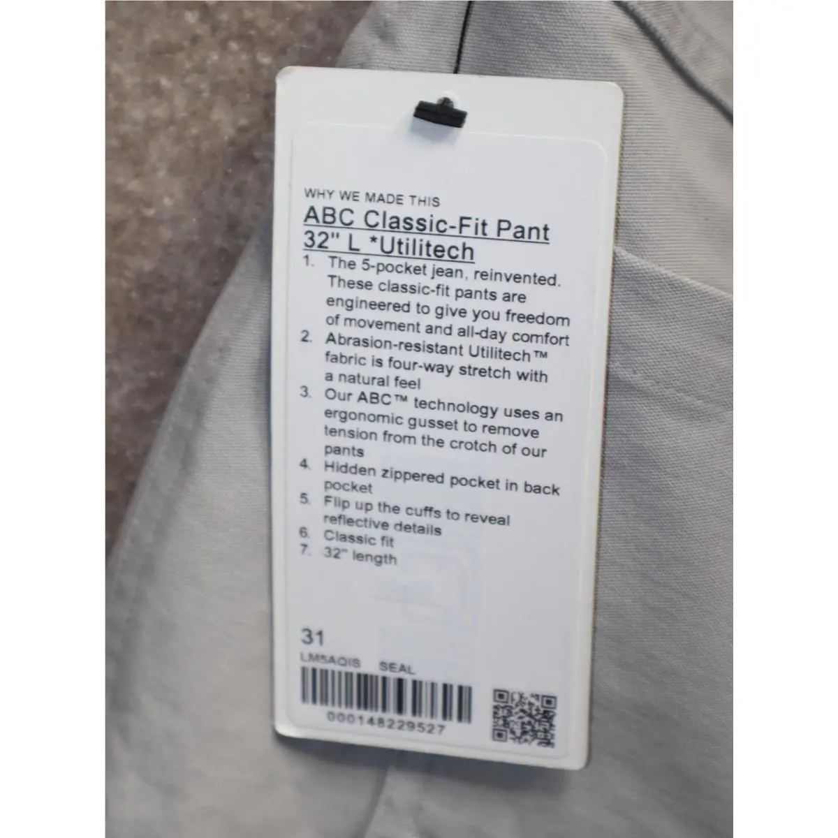 Lululemon clothing - Lululemon	ABC Classic Fit 5 Pocket Pant 32