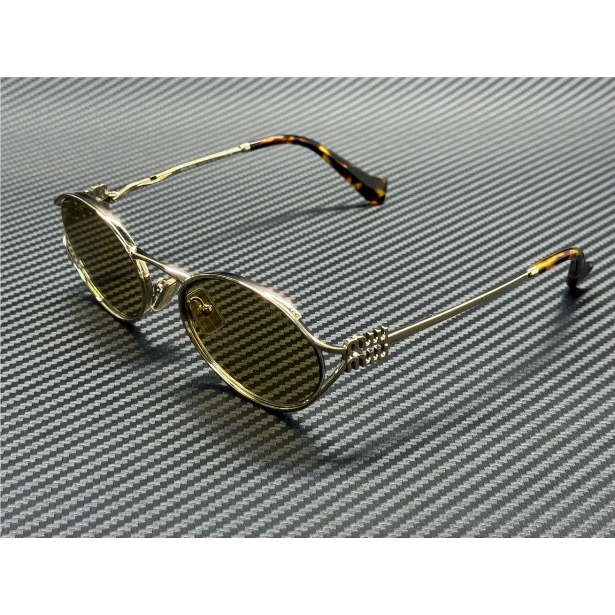 Miu Miu MU 52YS ZVN10R Pale Gold Yellow Women`s 54 mm Sunglasses