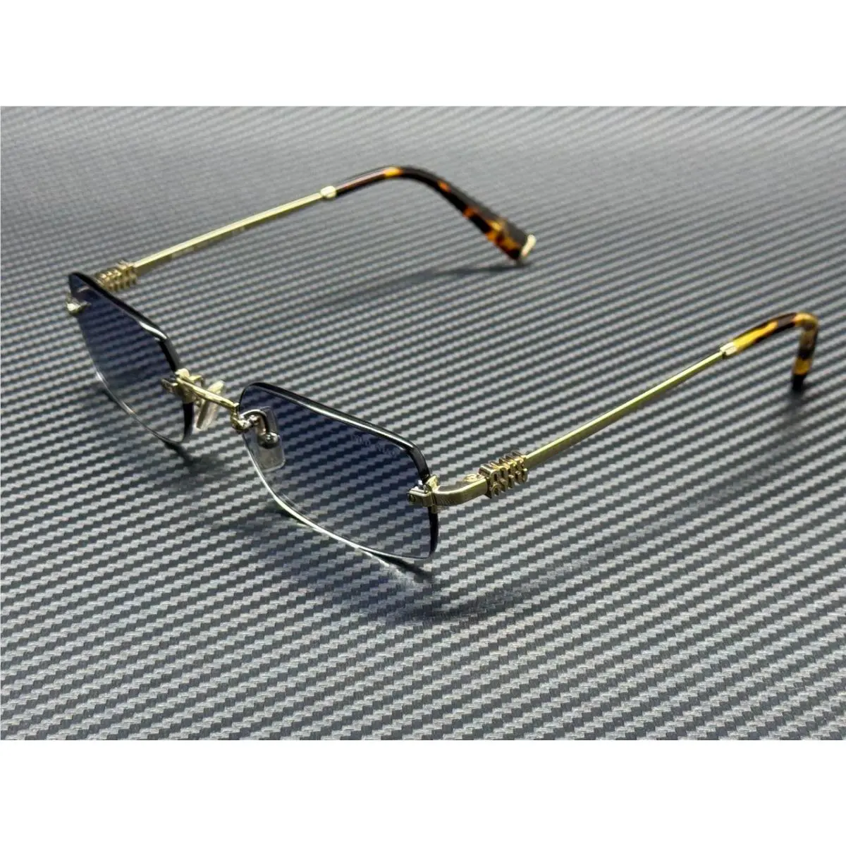 MU B50S ZVN80O Pale Gold Blue Gradient Women`s 52 mm Sunglasses by Miu Miu
