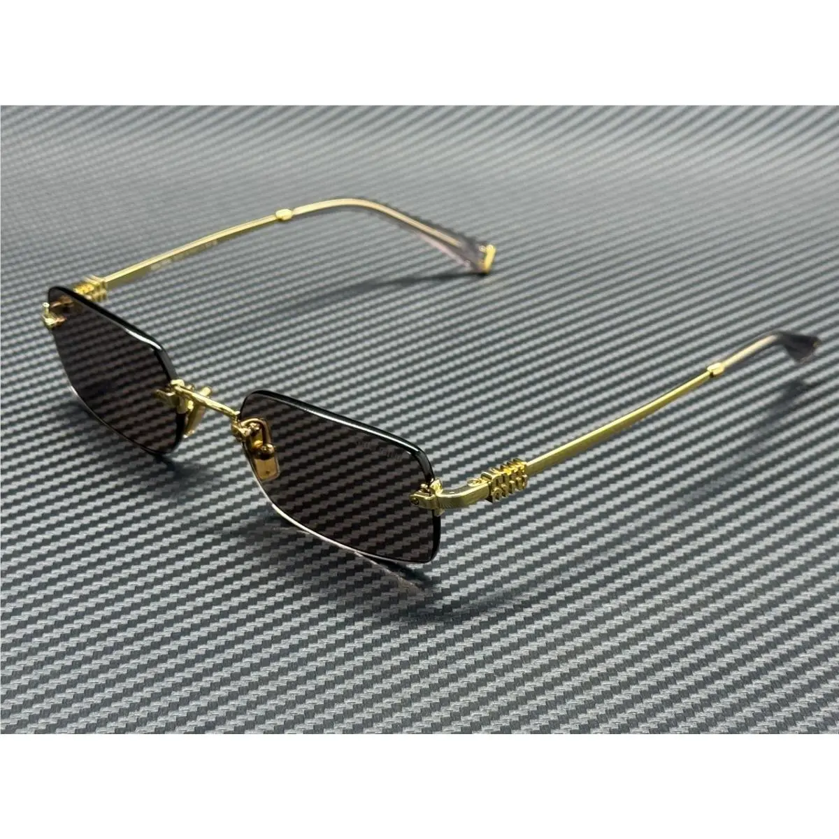 MU B50S 5AK20I Gold Purple Brown Women`s 52 mm Sunglasses by Miu Miu