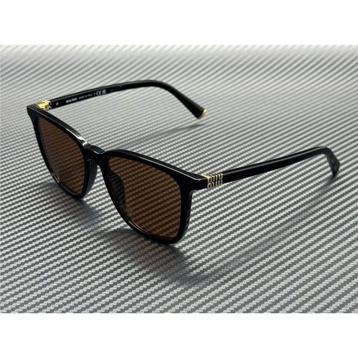 Miu Miu MU B03S 16K90Q Black Brown Women`s 53 mm Sunglasses