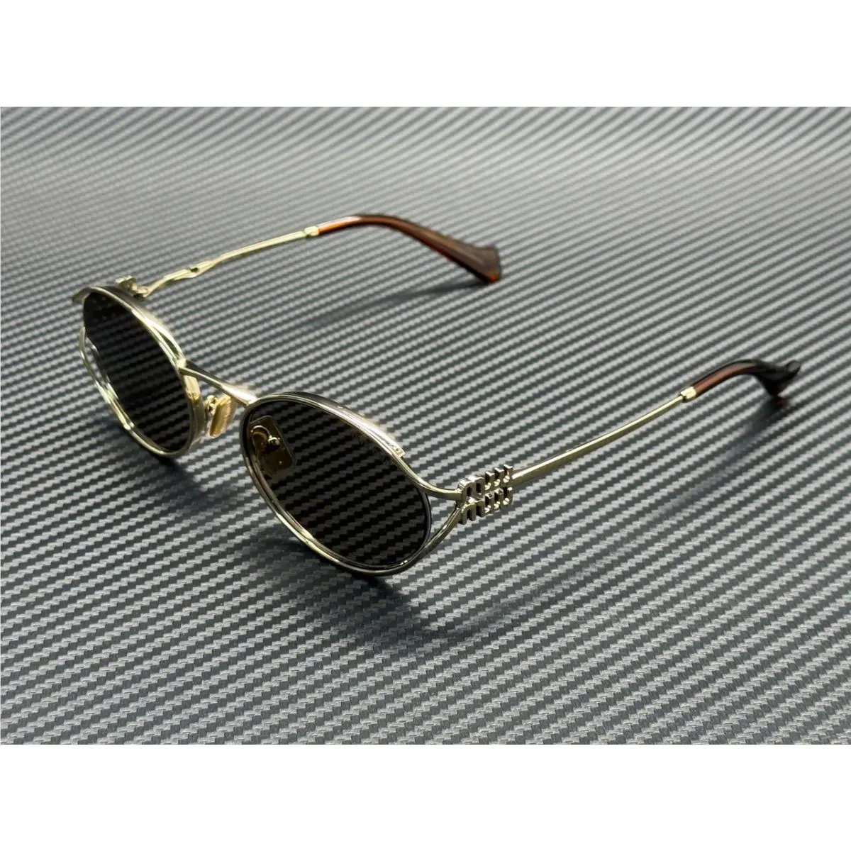 Miu Miu MU 52YS ZVN80Q Pale Gold Dark Grey Women`s 54 mm Sunglasses