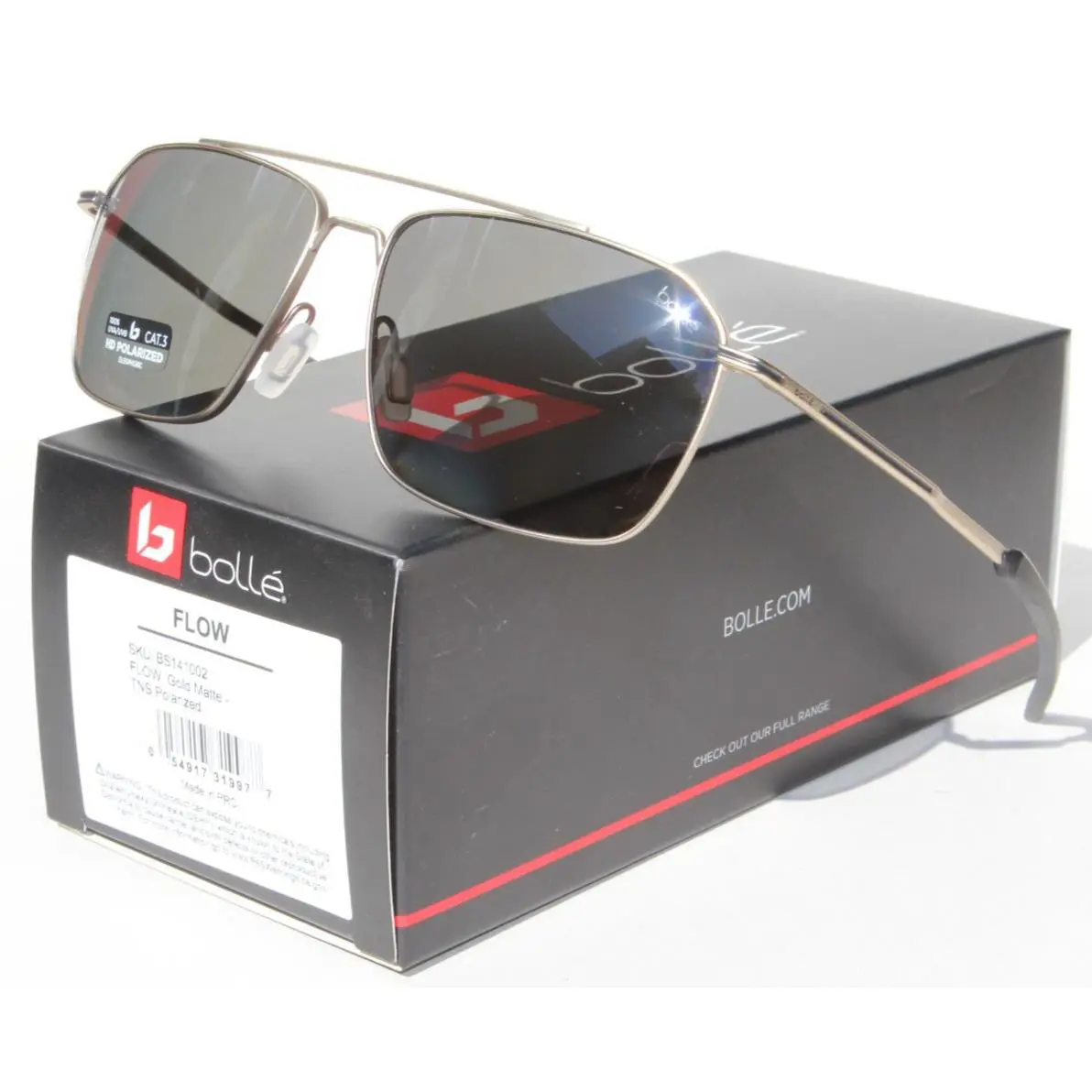 Bolle Flow Polarized Sunglasses Gold Matte/volt+ Tns Gray