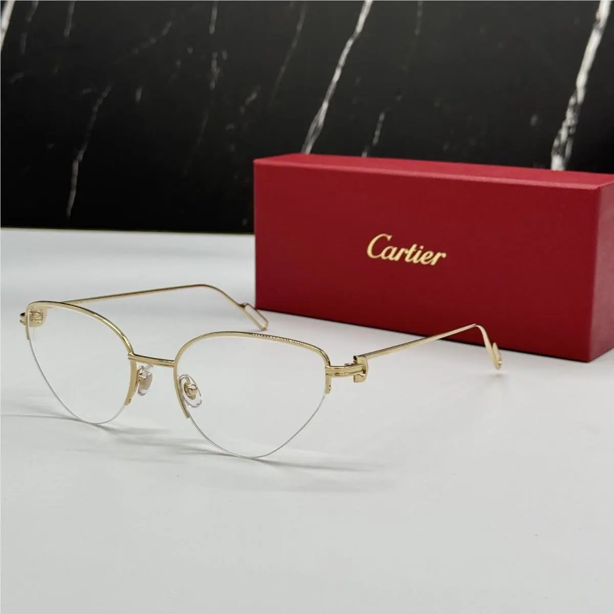 Cartier Gold Women Eyeglasses Cartier CT0157O 002