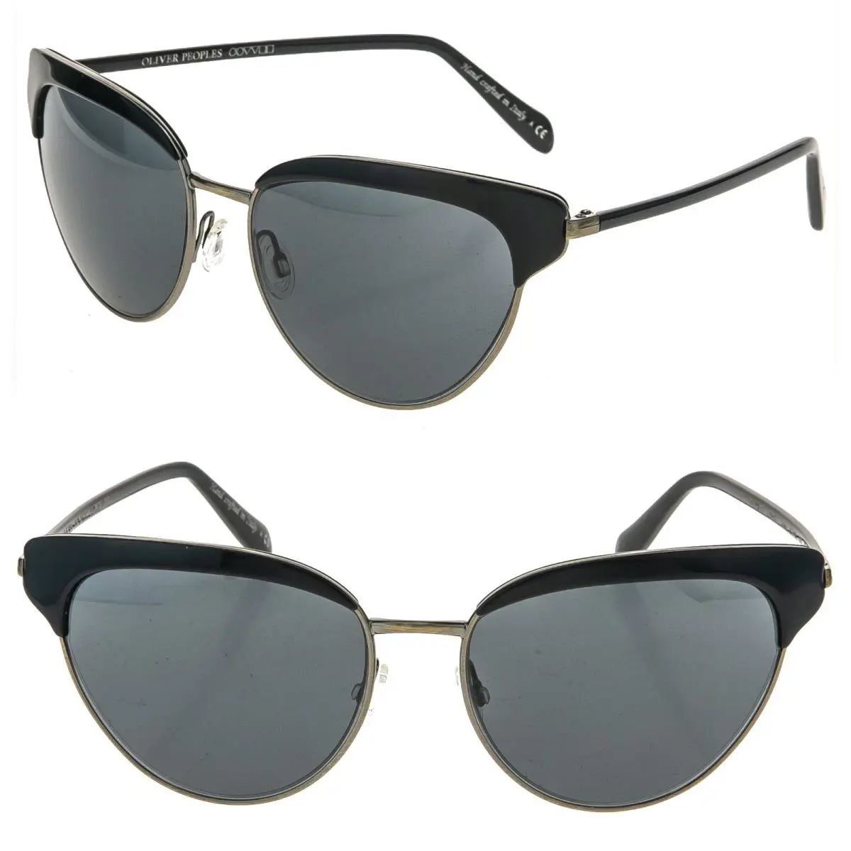 Oliver Peoples Josa OV1187S Black Gunmetal Mirrored Cat Eye Sunglasses 1187
