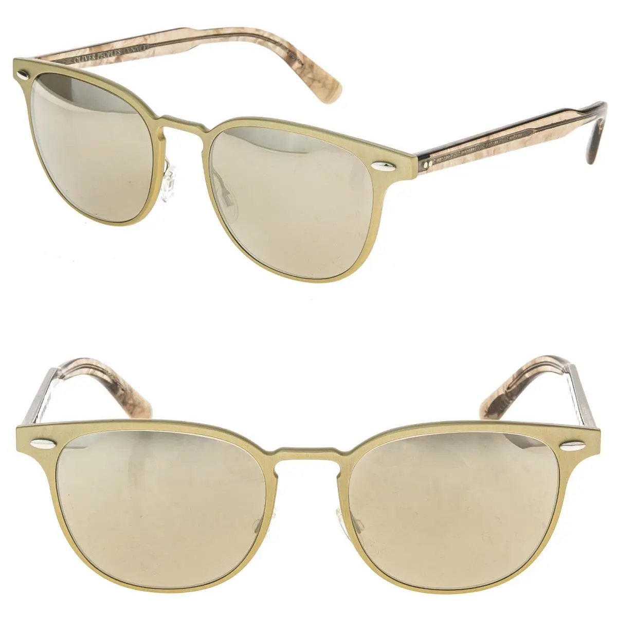 Oliver Peoples OV1179S Sheldrake Metal Brown Pecan Taupe Mirrored Sunglass 1179