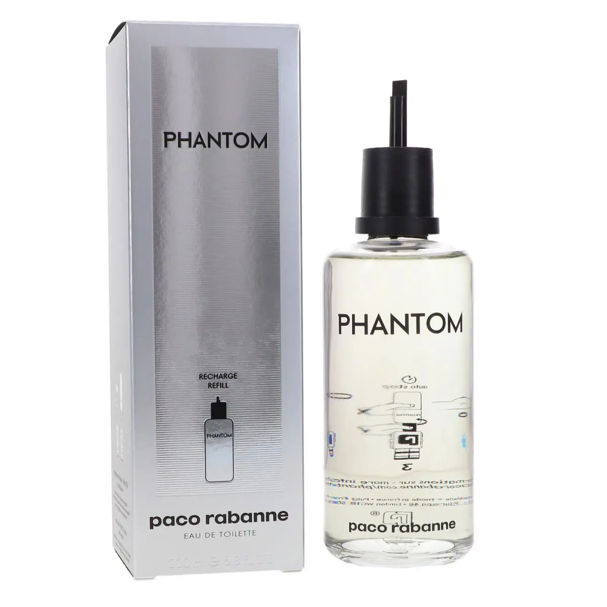 Paco Rabanne Phantom Refill Eau De Toilette For Men 6.8 oz