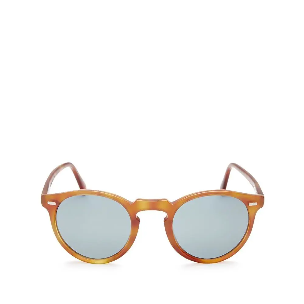 Men`s Oliver Peoples Gregory Peck 47Mm Round Sunglasses - Vintage Tortoise Brown - Brown