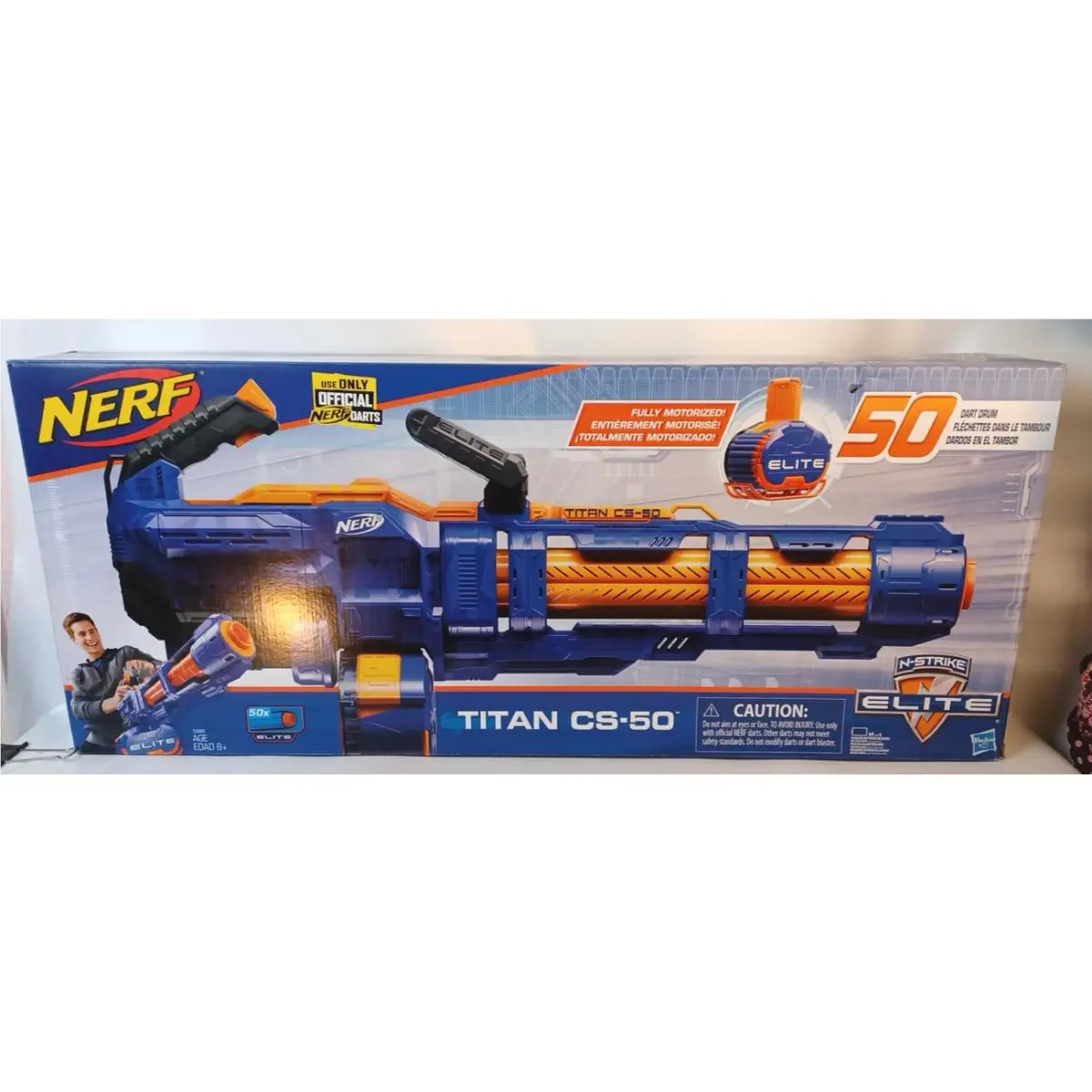 Nerf Elite Titan CS-50 Toy Blaster Fully Motorized 50-DART Drum E2865 Rare